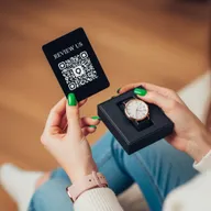 Review QR card and watch box